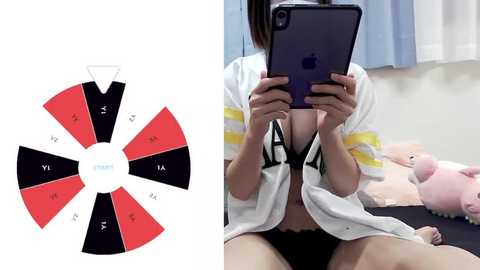 Media: Video juxtaposing a diagram of a \"Yume\" dress with a woman wearing a similar dress in a cozy room, holding a phone.