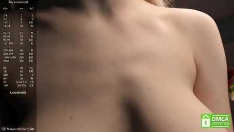 Media: A video of a light-skinned, nude woman from the back, showcasing her slender physique and small breasts. A detailed graph with numerical data on the left side.