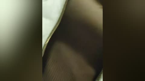 Media: This video features a close-up of a person's bare, light brown, slightly hairy chest, with blurred background elements. The image is dimly lit with a warm, yellowish hue.