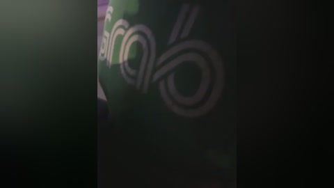 Media: A close-up video of a green and purple beer can with a swirling white logo, partially obscured by shadows, creating a mysterious and slightly blurred effect.