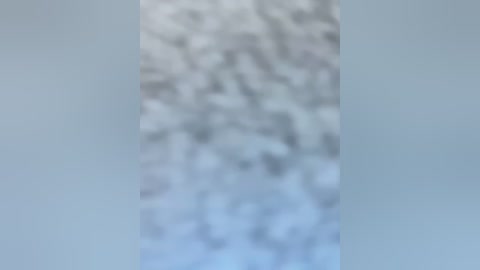 Media: The image is a blurred video featuring a dense, white, textured background. The focus is unclear, but the overall impression is of a snowy or frosty scene. The color palette predominantly includes shades of white and light blue.