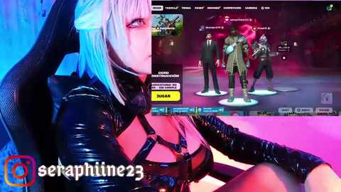 Media: A video of a woman in a black latex bodysuit, with a cyberpunk cityscape and video game characters in the background, highlighting the interplay of real and virtual elements.