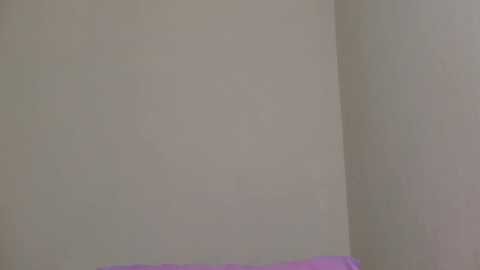 Media: A video of a corner in a room with light beige walls and a purple pillow visible in the lower part of the frame. The texture of the walls is smooth and the lighting is soft.