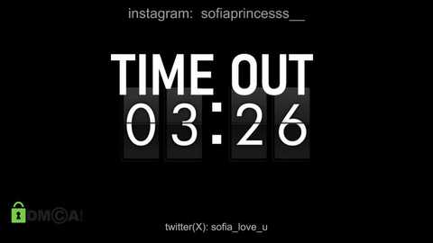 Media: Digital graphic on black background with bold white text \"TIME OUT 03:26\" against a dark gray rectangular backdrop. Twitter handles \"@solfaprincess\" and \"@tweetyXlove.u\" at bottom.