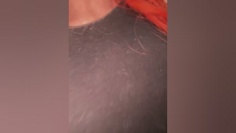 Media: A close-up video of a human scalp with visible hair follicles, a red cloth partially covering the forehead, and a blurred background.