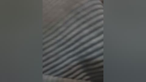 Media: Video of a close-up of a textured surface with wavy, vertical lines, possibly fabric, in muted grey and white tones, creating a repetitive, organic pattern. The image has a soft, blurred quality, emphasizing the tactile feel.