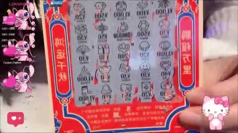 Media: A close-up photo of a vintage Hello Kitty card game box with colorful graphics, Chinese text, and a smiling Hello Kitty figurine in the corner.