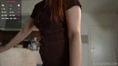 Media: A video of a pregnant woman in a brown sweater, standing in a dimly lit kitchen. The background features a microwave, cabinets, and a cluttered countertop. The image has a watermark in the bottom right corner.