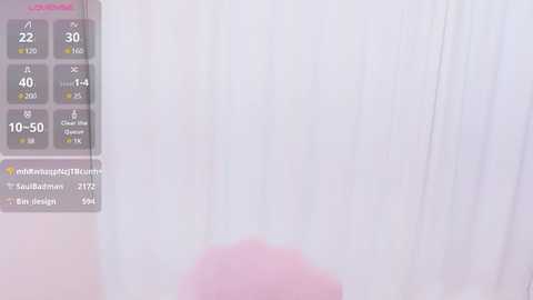 Media: A video of a white curtain with a pink hand reaching through it, overlaid with a digital interface showing 10-50% opacity settings.