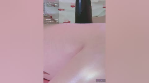 A close-up video of a woman's buttocks, partially obscured by a black dildo, with a pink background. Text in the upper left corner reads, \"You can't get any better than this.\
