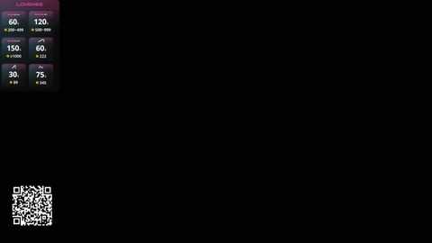 A black screen with a QR code in the bottom left corner and a digital clock displaying 60% humidity, 12% temperature, and 30% pressure in the upper left corner.