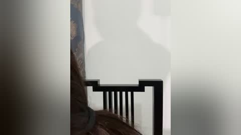 Video of a minimalist white staircase with a black railing, set against a plain white background, showcasing modern architectural simplicity.