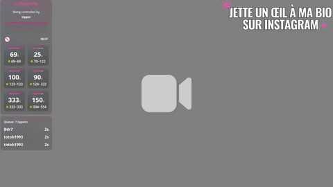 Video of a gray Skype interface displaying a white camera icon and a sidebar with contact details. Text in French reads \"Jette un coup de ma big sur Instagram.\