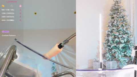 Media: A video juxtaposes a close-up of a car's windshield wiper in motion with a snowy Christmas tree adorned with presents in a brightly lit room.