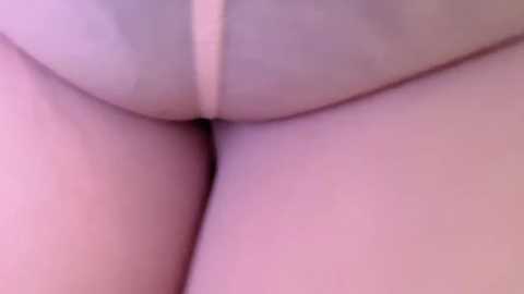 A close-up video of a light-skinned person's buttocks, with visible skin texture and slight creases, captured in a dimly lit, soft-focus setting, emphasizing the natural curves and smoothness of the skin.