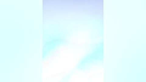 A soft-focus video features a gradient sky transitioning from light blue to pale lavender, with faint, white, cloud-like shapes. The image has a dreamy, ethereal quality.