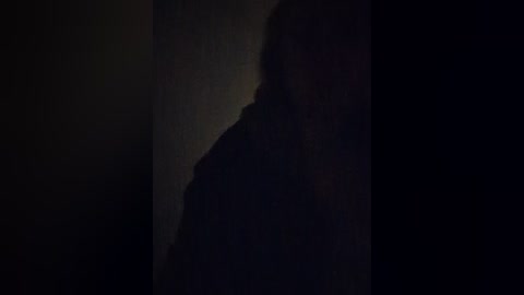 A dimly lit, grainy video of a person in silhouette, with a dark background, suggesting a moody, introspective mood.