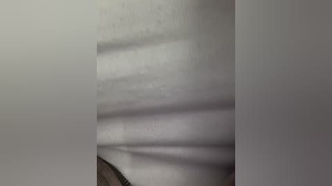 Media: Video of a gray concrete wall with textured surface, showing horizontal striations, partially obscured by a black and white striped fabric. The background is plain, with no additional objects or people.